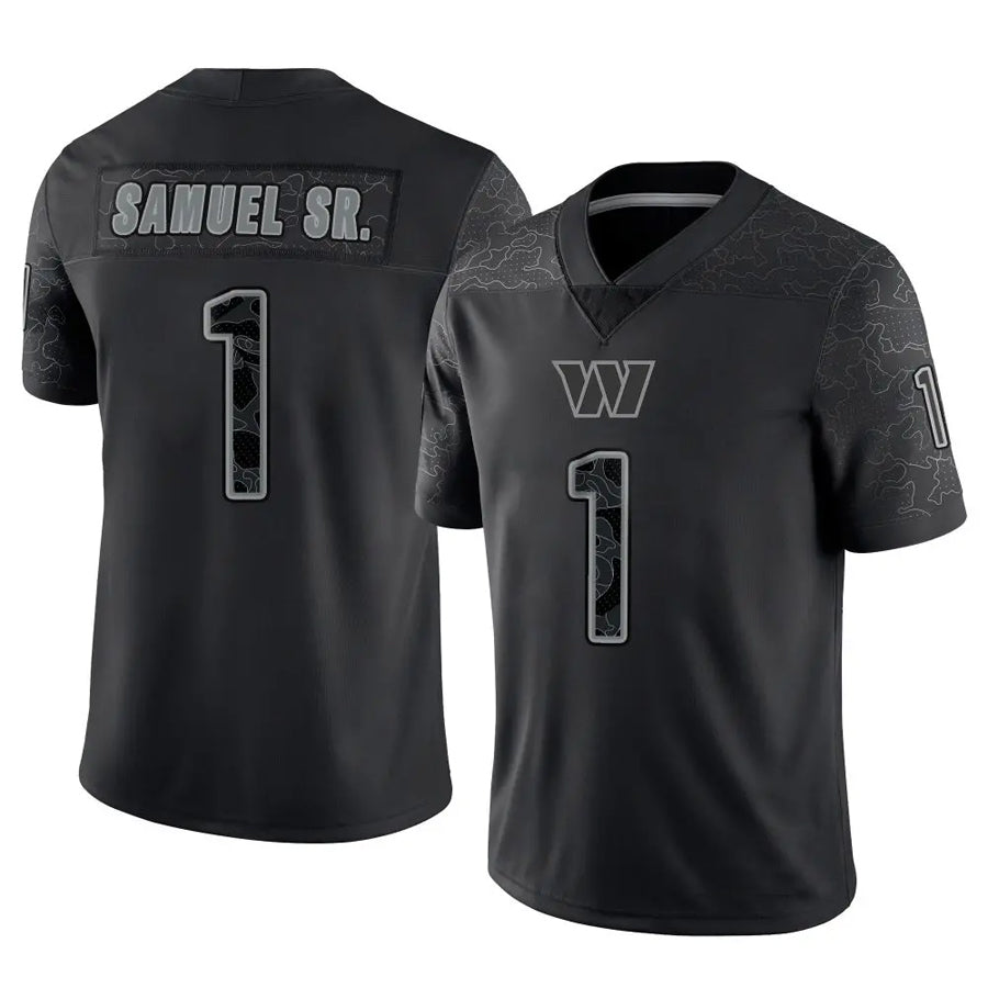 Kieara W.Commanders #1 Deebo Samuel Sr Player Black RFLCTV Limited Football Jerseys