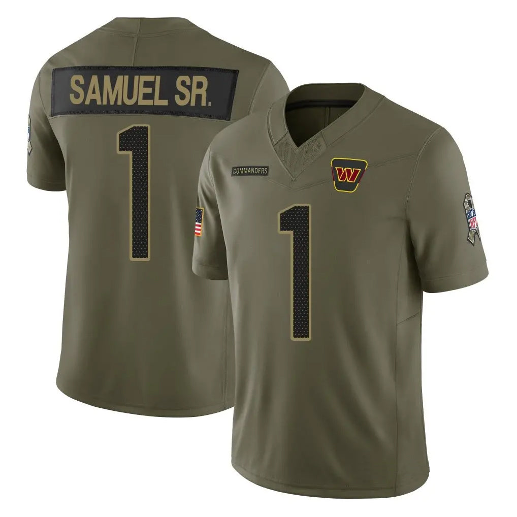 Kieara W.Commanders #1 Deebo Samuel Sr Player Olive Salute To Service Limited Stitched Jerseys