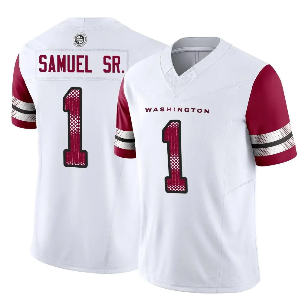 Kieara W.Commanders #1 Deebo Samuel Sr Player White Vapor F.U.S.E. Limited Stitched Jerseys