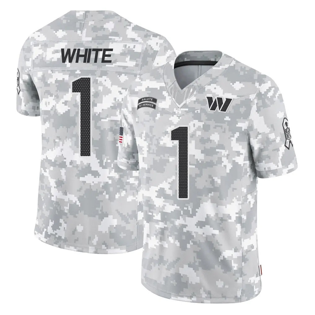 Kieara W.Commanders #1 Rachaad White Player Arctic Camo Limited Salute To Service Home Game Stitched Jerseys