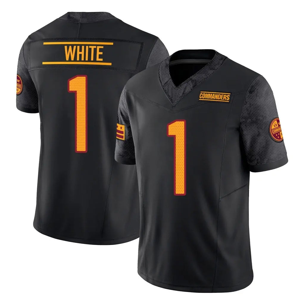 Kieara W.Commanders #1 Rachaad White Player Black Limited Vapor F.U.S.E. Home Game Stitched Jerseys