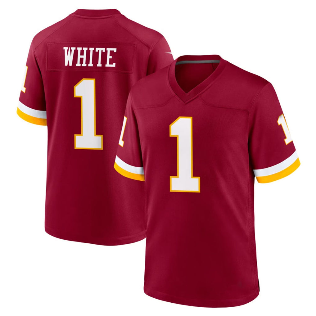 Kieara W.Commanders #1 Rachaad White Player Burgundy Game Home Stitched Jerseys
