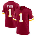 Kieara W.Commanders #1 Rachaad White Player Burgundy Game Home Stitched Jerseys