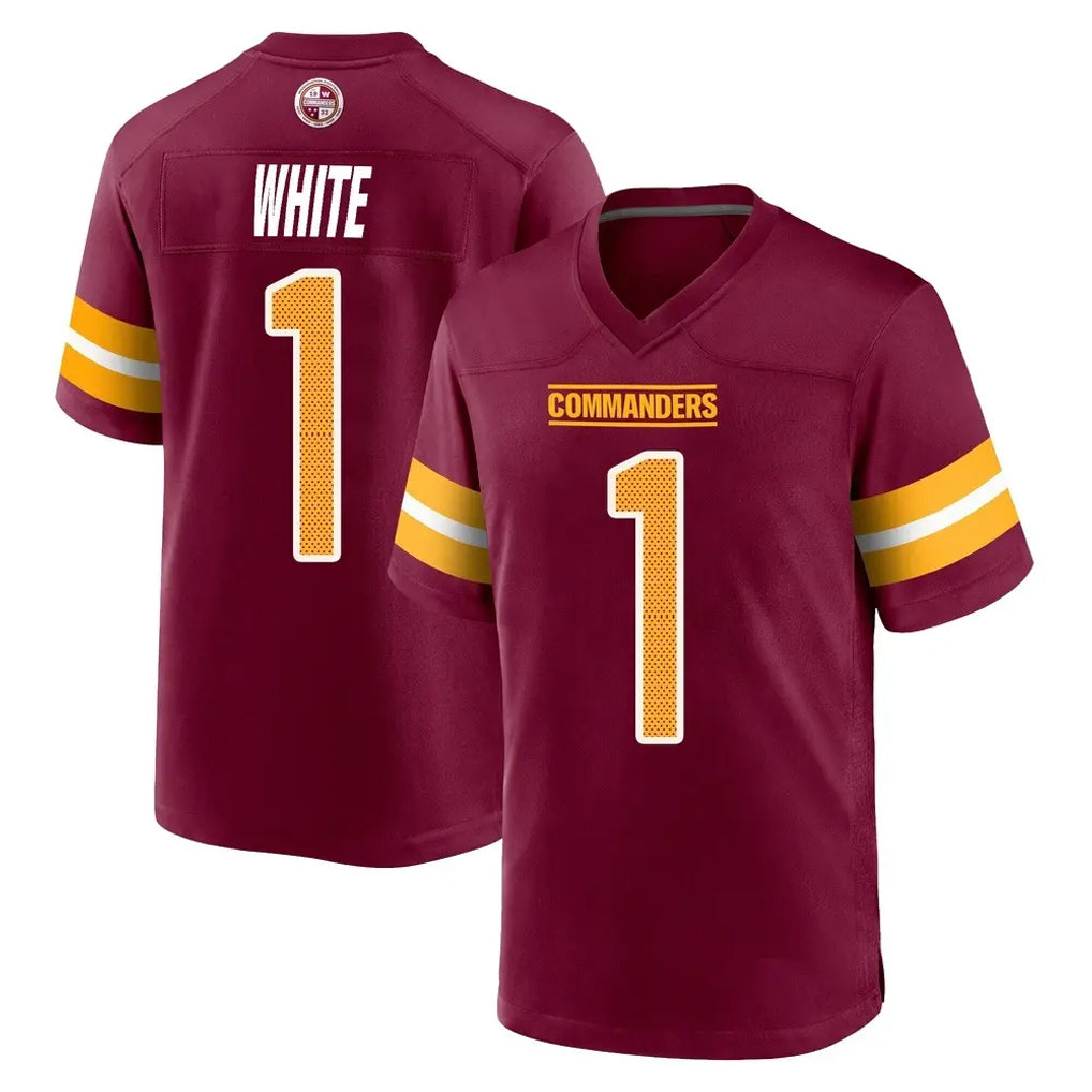 Kieara W.Commanders #1 Rachaad White Player Burgundy Home Game Stitched Jerseys