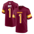 Kieara W.Commanders #1 Rachaad White Player Burgundy Home Game Stitched Jerseys
