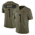 Kieara W.Commanders #1 Rachaad White Player Olive 2025 Salute To Service Limited Home Game Stitched Jerseys