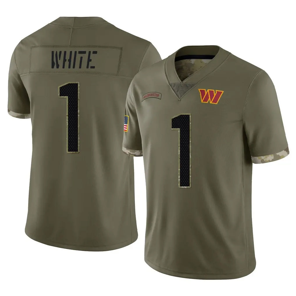 Kieara W.Commanders #1 Rachaad White Player Olive Salute To Service Limited Home Game Stitched Jerseys