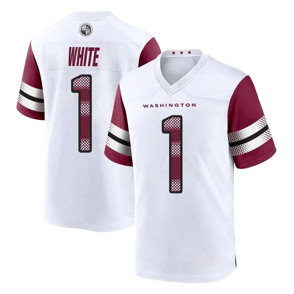 Kieara W.Commanders #1 Rachaad White Player White Game Home Stitched Jerseys