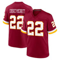 Kieara W.Commanders #22 Jacory Croskey-Merritt Player Burgundy Game Home Stitched Jerseys