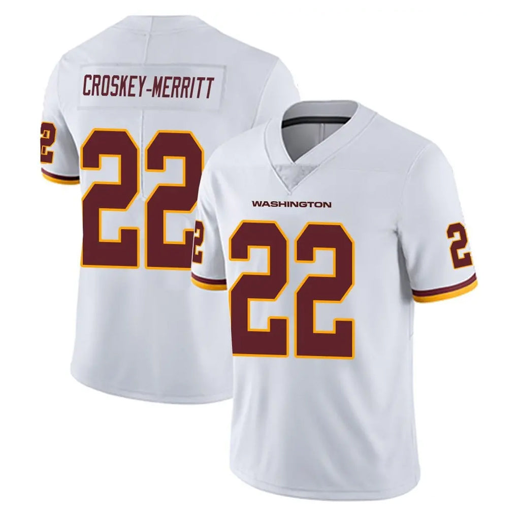 Kieara W.Commanders #22 Jacory Croskey-Merritt Player White Limited Vapor Untouchable Home Game Stitched Jerseys