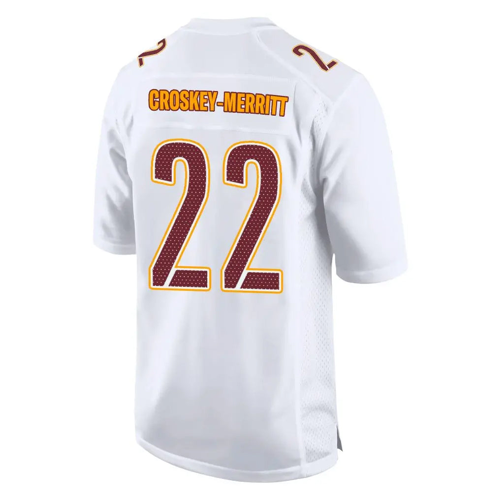 Kieara W.Commanders #22 Jacory Croskey-Merritt Player White Tundra Fashion Game Stitched Jerseys
