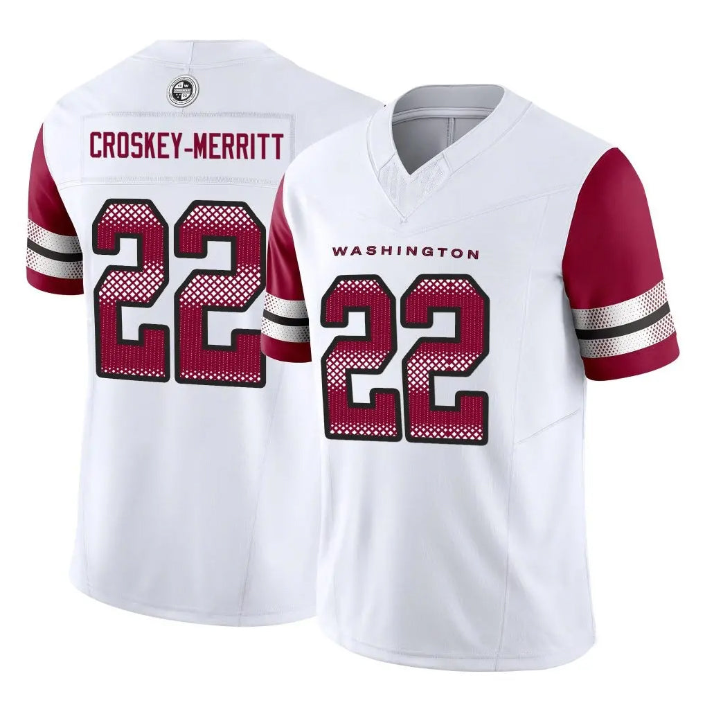 Kieara W.Commanders #22 Jacory Croskey-Merritt Player White Vapor F.U.S.E. Limited Stitched Jerseys