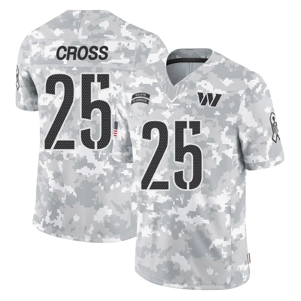 Kieara W.Commanders #25 Nick Cross Player Arctic Camo Limited Salute To Service Home Game Stitched Jerseys