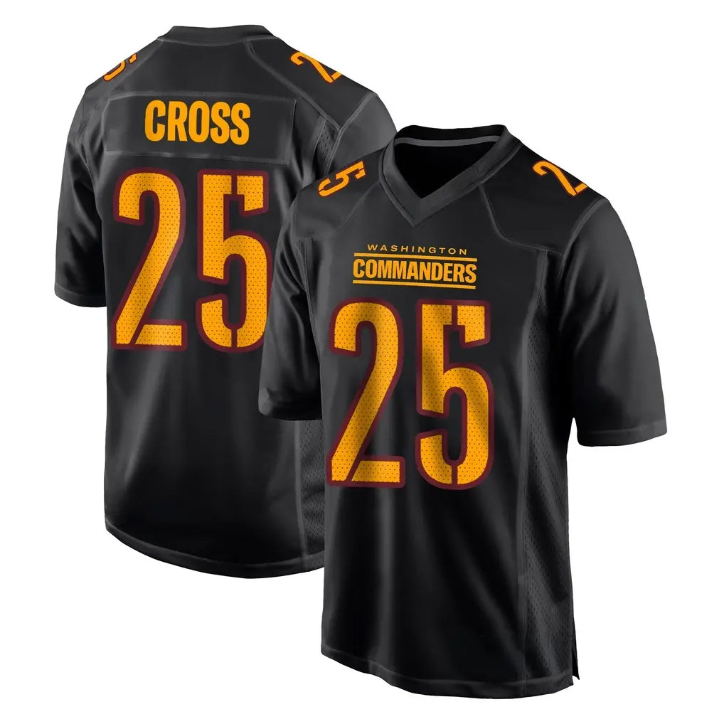 Kieara W.Commanders #25 Nick Cross Player Black Carbon Fashion Home Game Stitched Jerseys