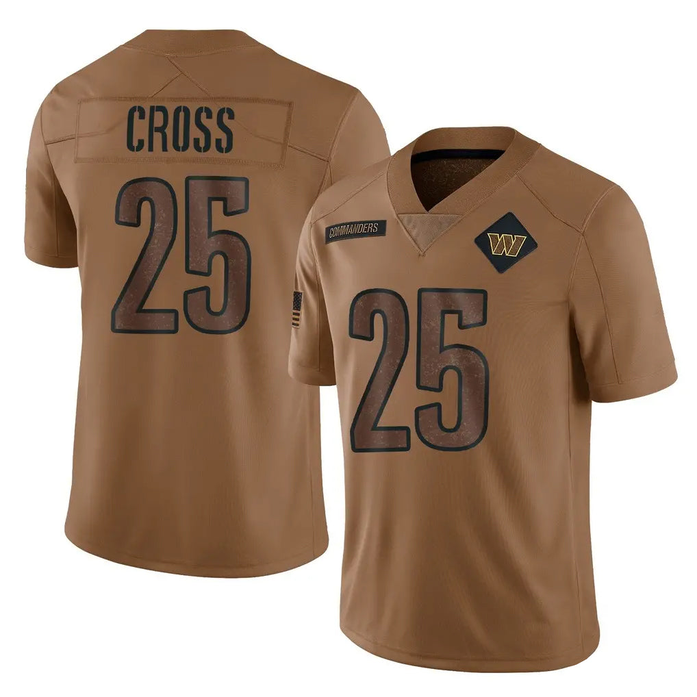 Kieara W.Commanders #25 Nick Cross Player Brown Limited Salute To Service Home Game Stitched Jerseys