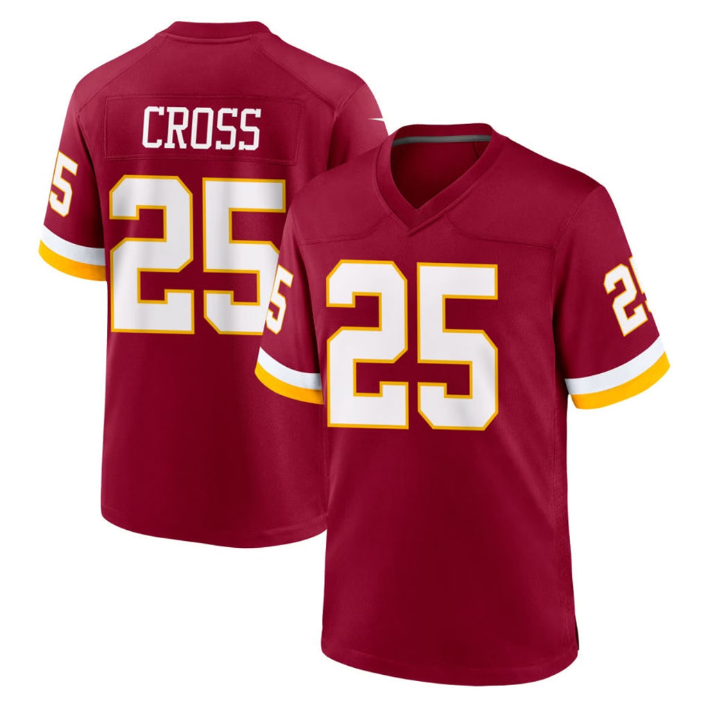 Kieara W.Commanders #25 Nick Cross Player Burgundy Game Home Stitched Jerseys