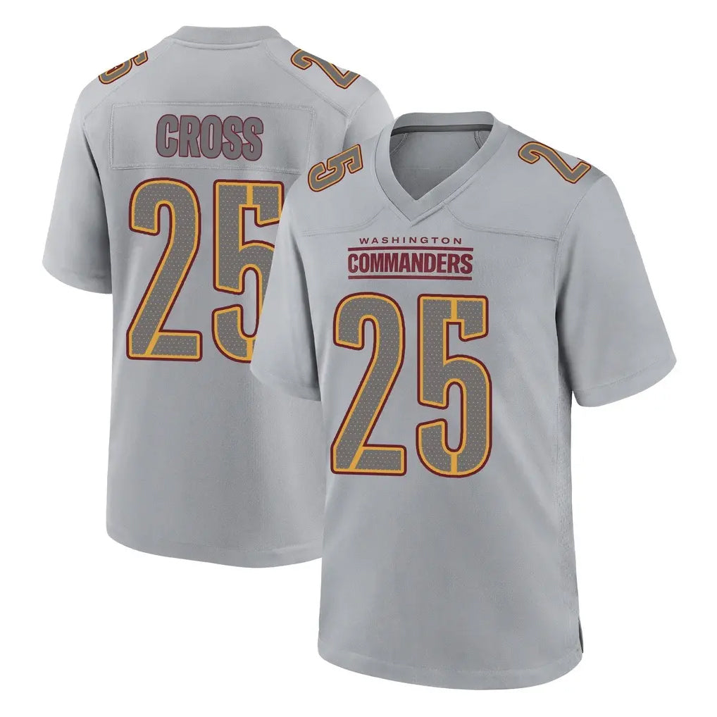 Kieara W.Commanders #25 Nick Cross Player Gray Atmosphere Fashion Home Game Stitched Jerseys