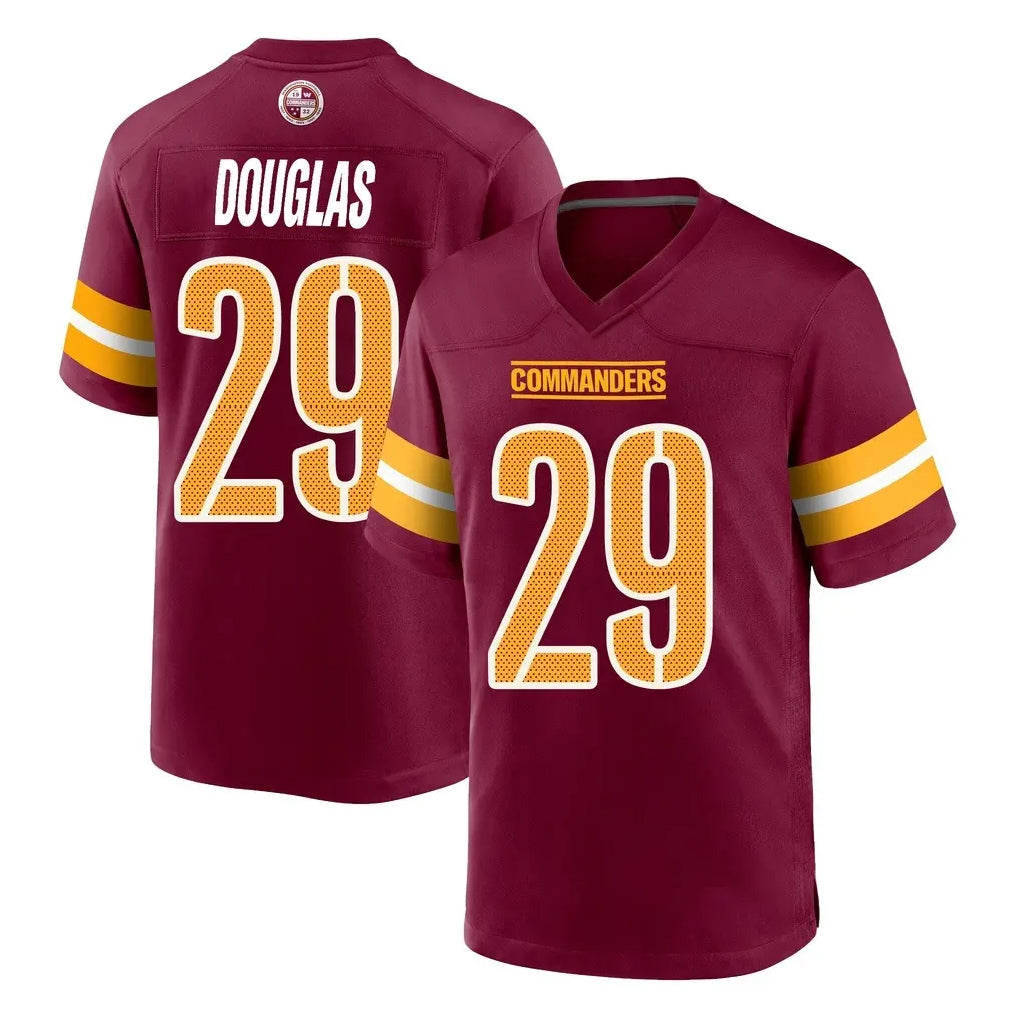 Kieara W.Commanders #29 Rasul Douglas Player Burgundy Home Game Stitched Jerseys
