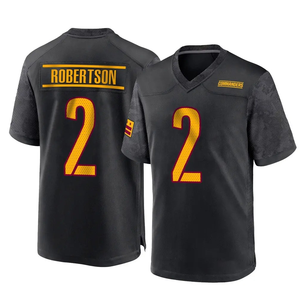 Kieara W.Commanders #2 Amik Robertson Player Black Home Game Stitched Jerseys