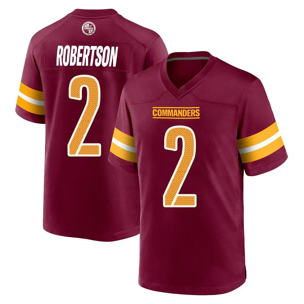 Kieara W.Commanders #2 Amik Robertson Player Burgundy Home Game Stitched Jerseys