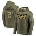 Kieara W.Commanders #2 Amik Robertson Player Olive Salute to Service Pullover Hoodie Limited Home Game Stitched Jerseys