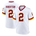 Kieara W.Commanders #2 Amik Robertson Player White Home Game Stitched Jerseys
