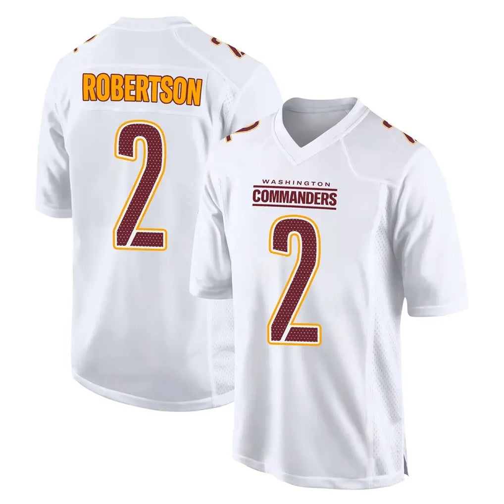 Kieara W.Commanders #2 Amik Robertson Player White Tundra Fashion Home Game Stitched Jerseys