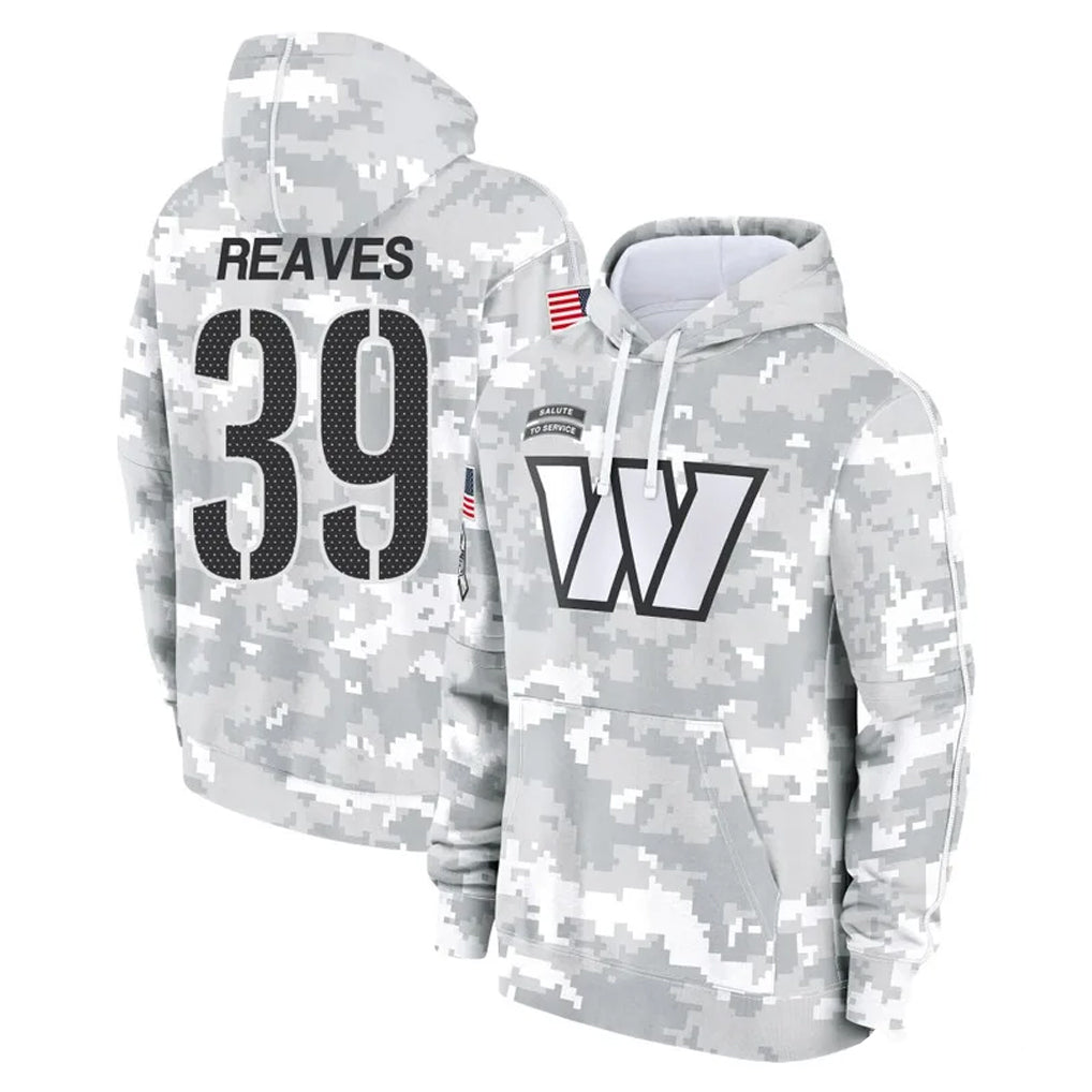 Kieara W.Commanders #39 Jeremy Reaves Player Arctic Camo Limited Salute to Service Pullover Hoodies Game Stitched Jerseys