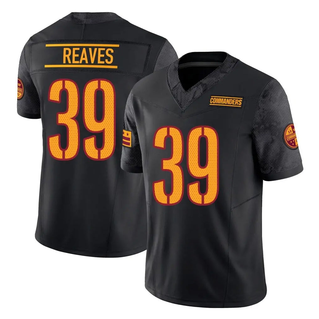 Kieara W.Commanders #39 Jeremy Reaves Player Black Limited Vapor F.U.S.E. Home Game Stitched Jerseys