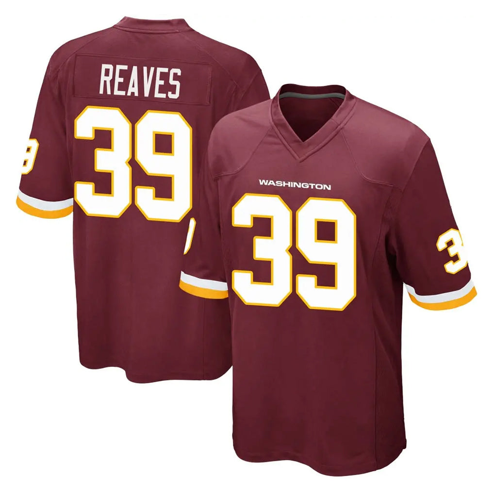Kieara W.Commanders #39 Jeremy Reaves Player Burgundy Team Color Home Game Stitched Jerseys