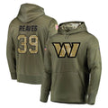 Kieara W.Commanders #39 Jeremy Reaves Player Olive Salute to Service Pullover Hoodie Limited Home Game Stitched Jerseys