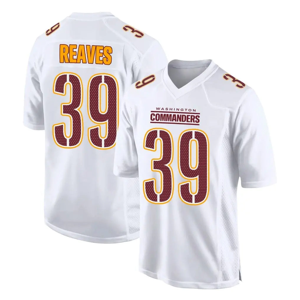 Kieara W.Commanders #39 Jeremy Reaves Player White Tundra Fashion Home Game Stitched Jerseys