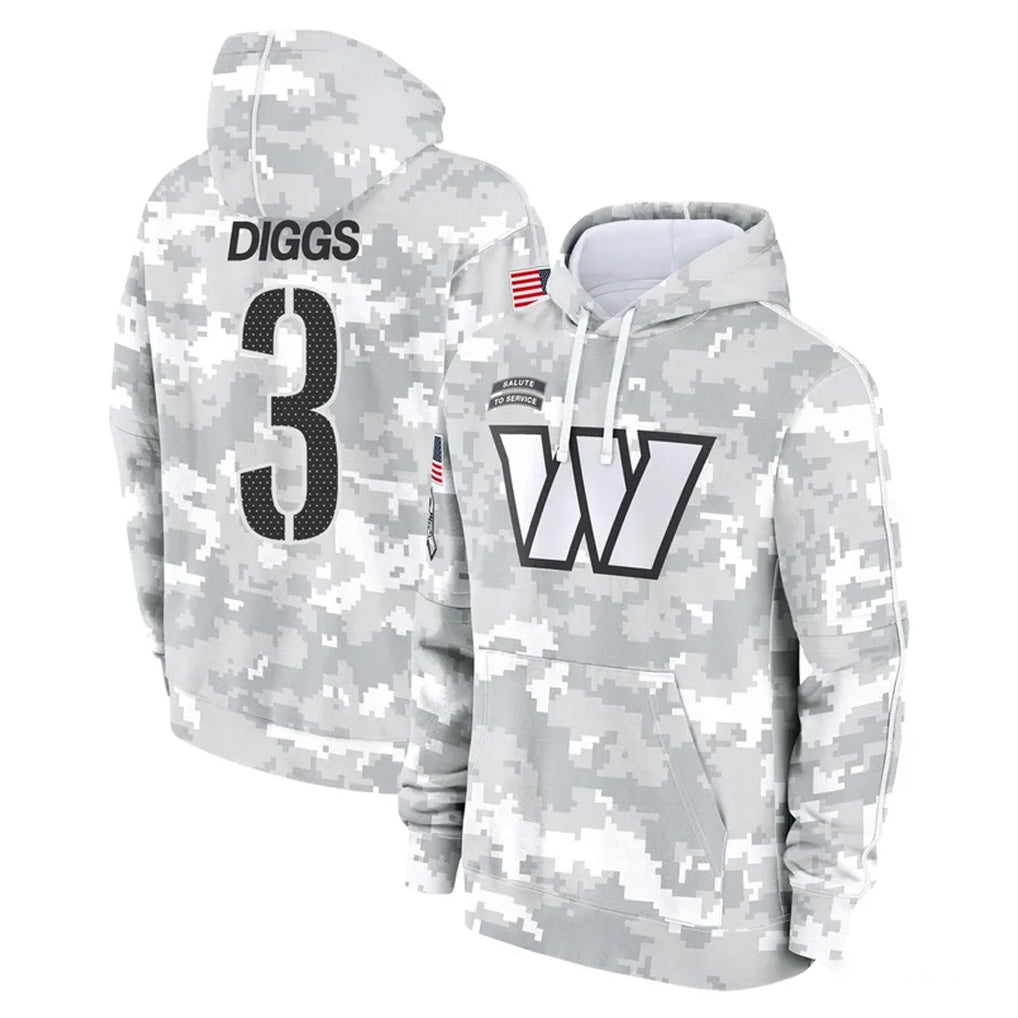 Kieara W.Commanders #3 Stefon Diggs Player Arctic Camo Limited Salute to Service Pullover Hoodies Game Stitched Jerseys