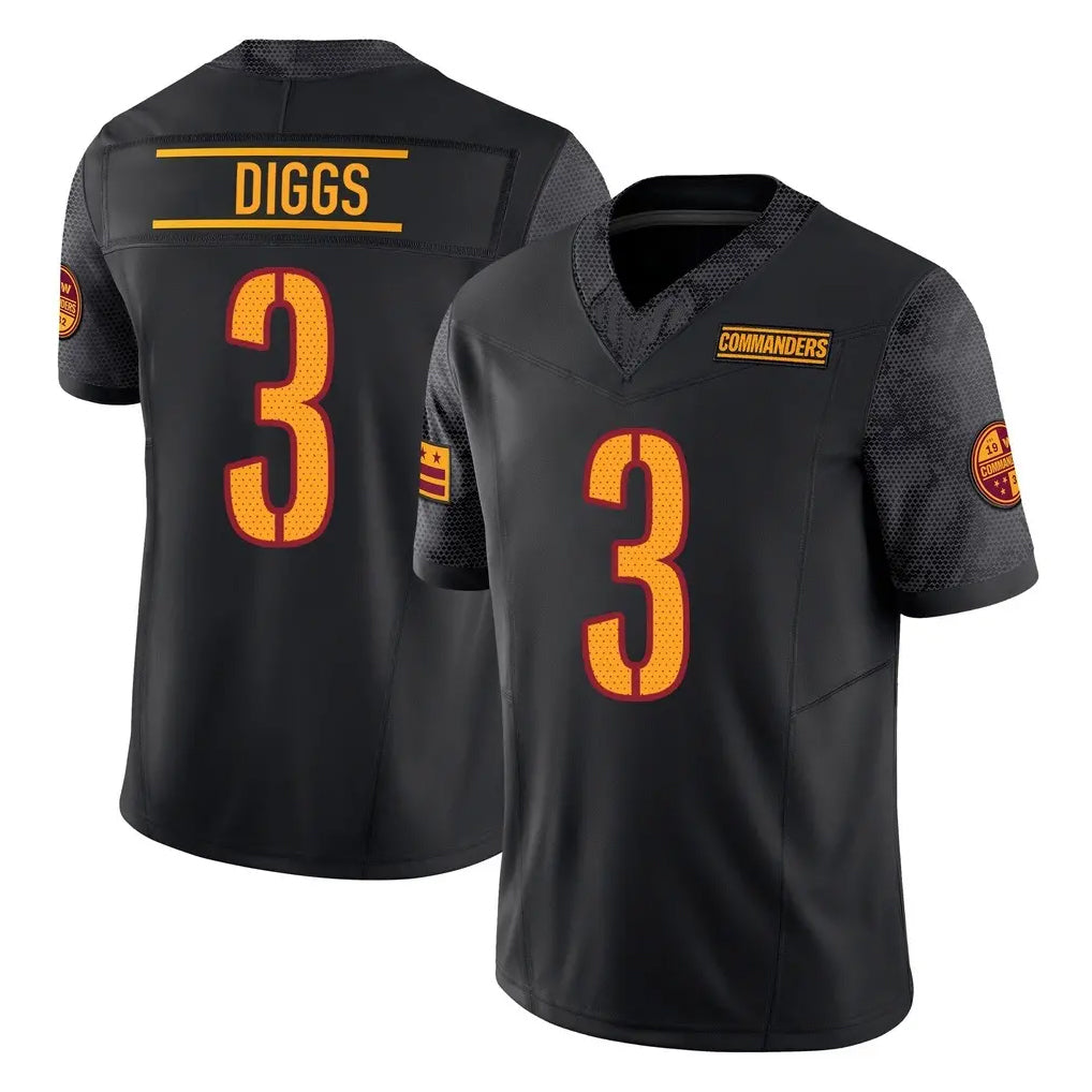 Kieara W.Commanders #3 Stefon Diggs Player Black Limited Vapor F.U.S.E. Home Game Stitched Jerseys