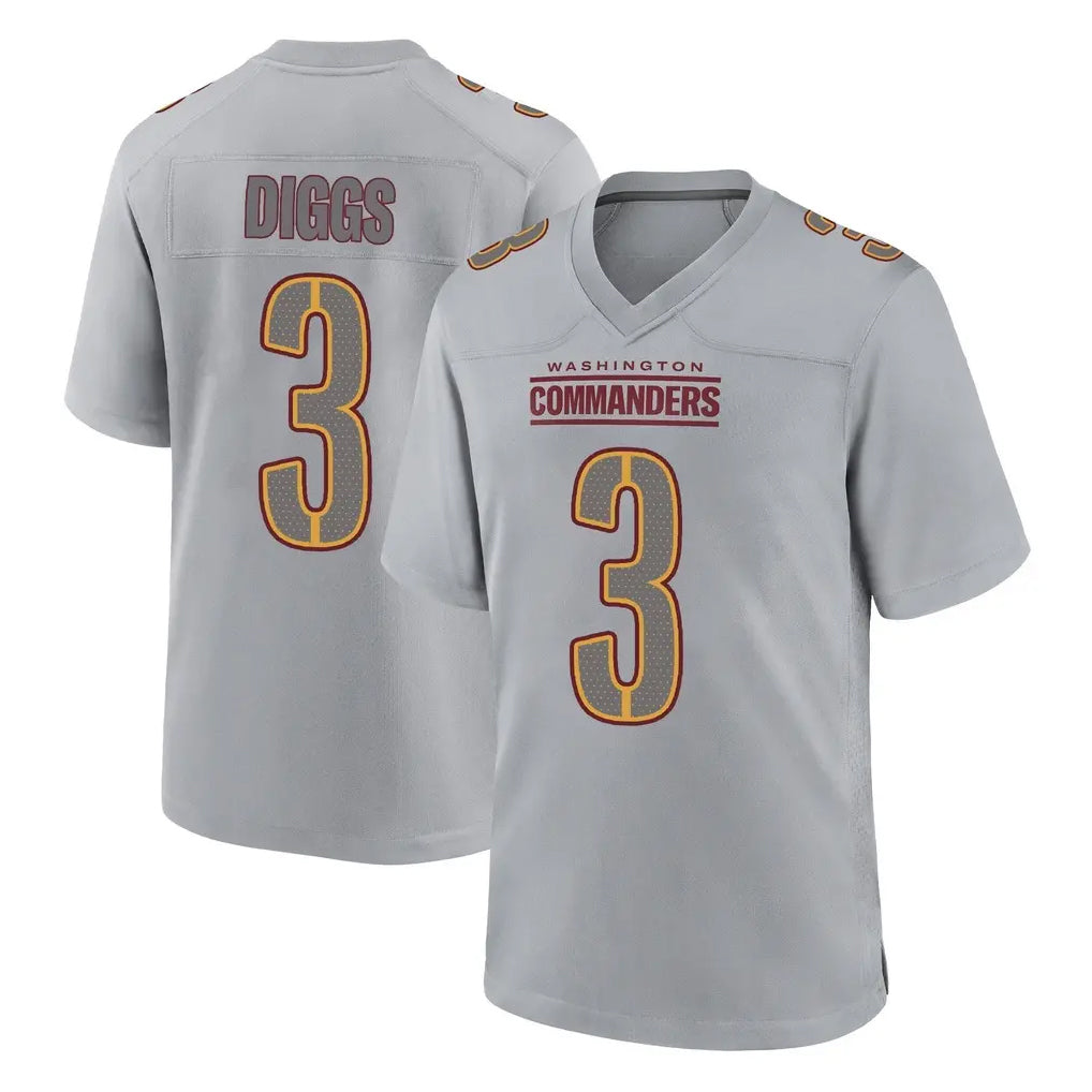 Kieara W.Commanders #3 Stefon Diggs Player Gray Atmosphere Fashion Home Game Stitched Jerseys