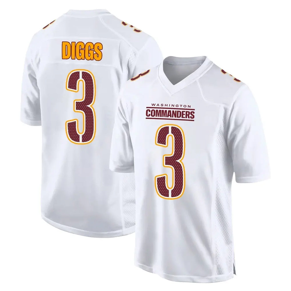 Kieara W.Commanders #3 Stefon Diggs Player White Tundra Fashion Home Game Stitched Jerseys