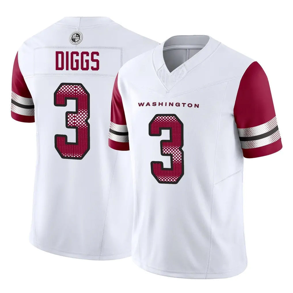 Kieara W.Commanders #3 Stefon Diggs Player White Vapor F.U.S.E. Limited Home Game Stitched Jerseys