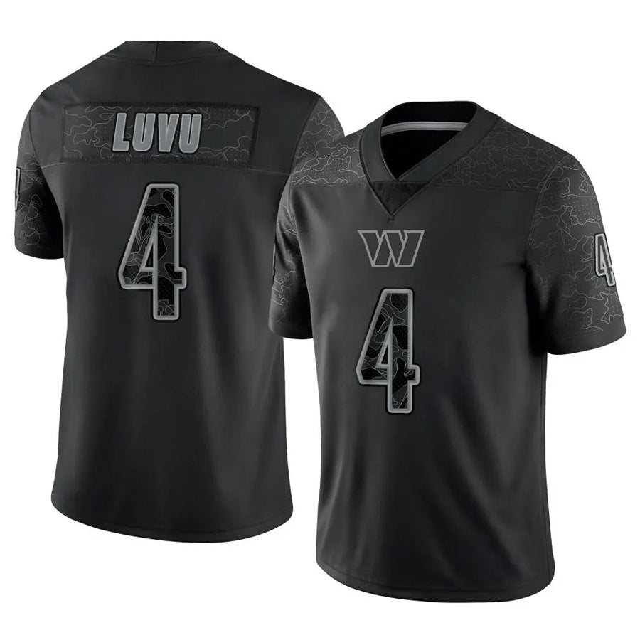 Kieara W.Commanders #4 Frankie Luvu Player Black RFLCTV Limited Stitched Jerseys