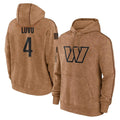 Kieara W.Commanders #4 Frankie Luvu Player Brown Salute to Service Hoodies Stitched Jerseys