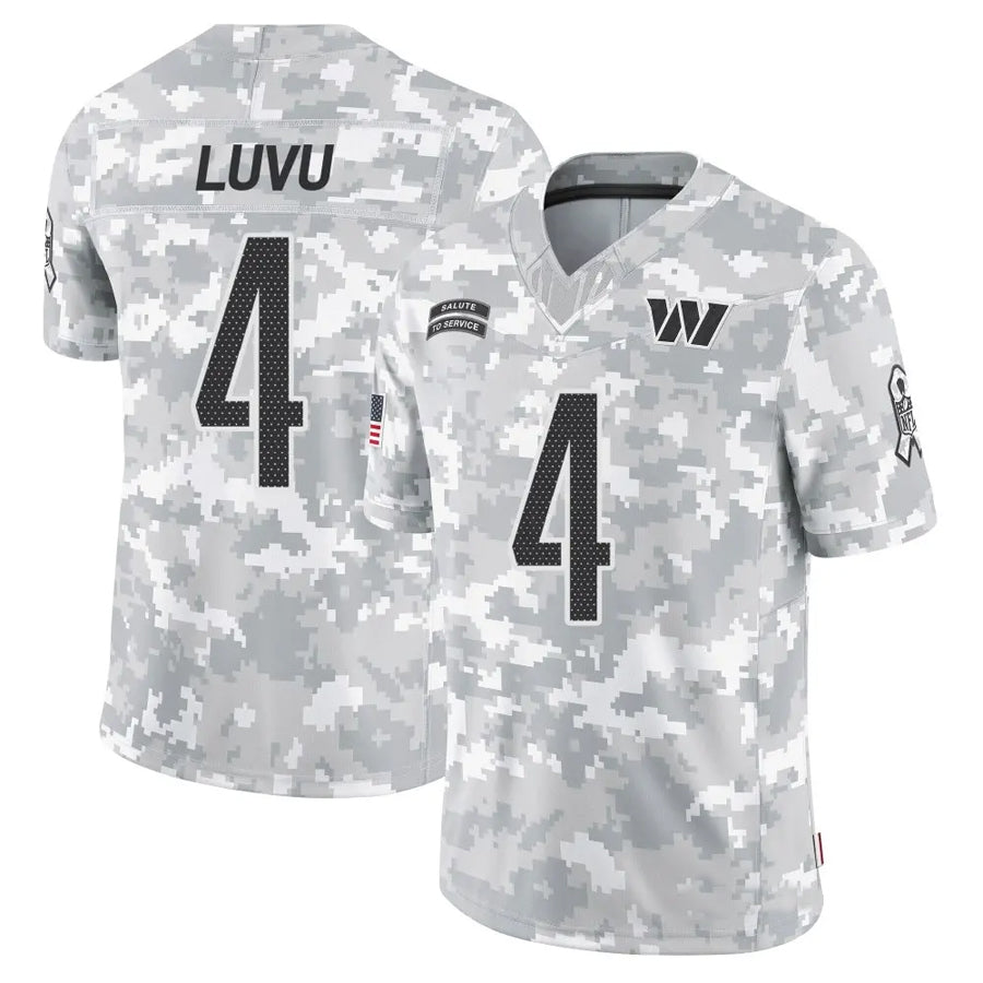 Kieara W.Commanders #4 Frankie Luvu Player Limited Arctic Camo Salute to Service Stitched Jerseys