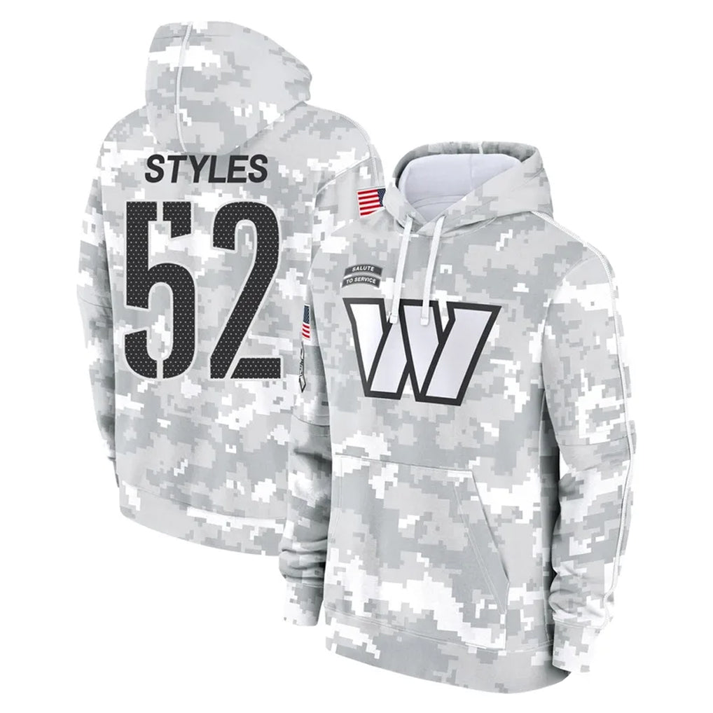 Kieara W.Commanders #52 Sonny Styles Player Arctic Camo Limited Salute to Service Pullover Hoodies Game Stitched Jerseys