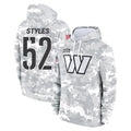 Kieara W.Commanders #52 Sonny Styles Player Arctic Camo Limited Salute to Service Pullover Hoodies Game Stitched Jerseys