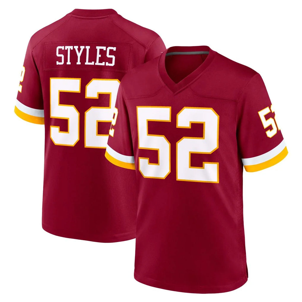 Kieara W.Commanders #52 Sonny Styles Player Burgundy Game Home Stitched Jerseys