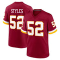 Kieara W.Commanders #52 Sonny Styles Player Burgundy Game Home Stitched Jerseys