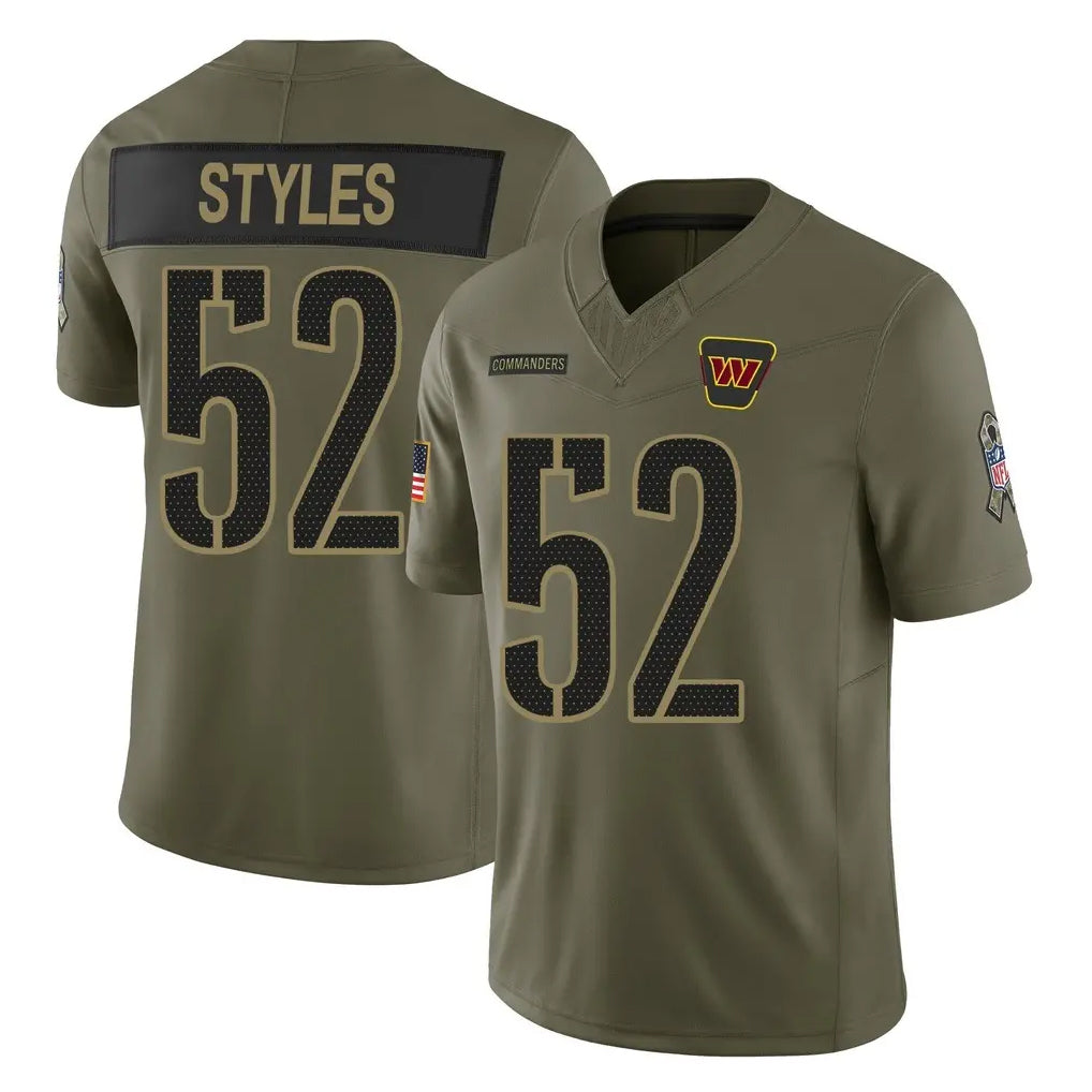 Kieara W.Commanders #52 Sonny Styles Player Olive 2025 Salute To Service Limited Home Game Stitched Jerseys