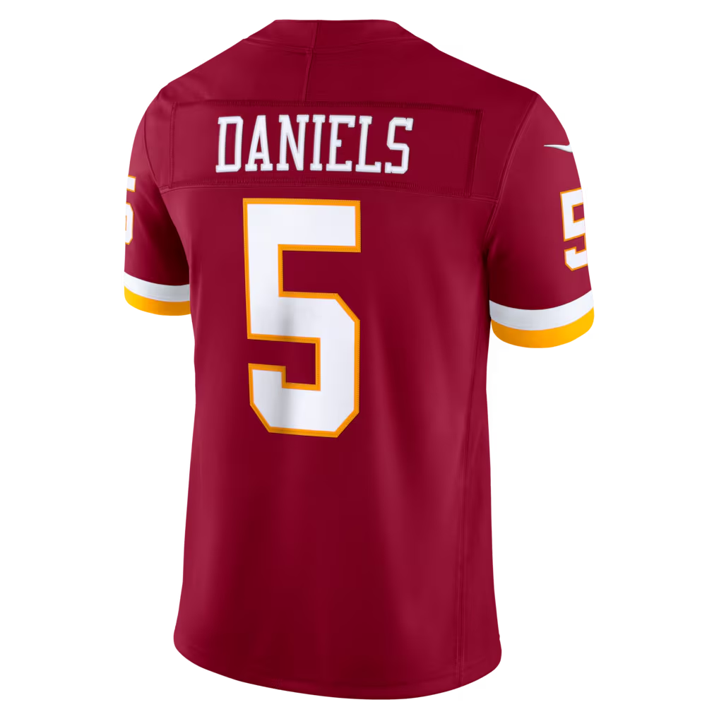 Kieara W.Commanders #5 Jayden Daniels Burgundy Team Vapor F.U.S.E. Stitched Limited Jerseys