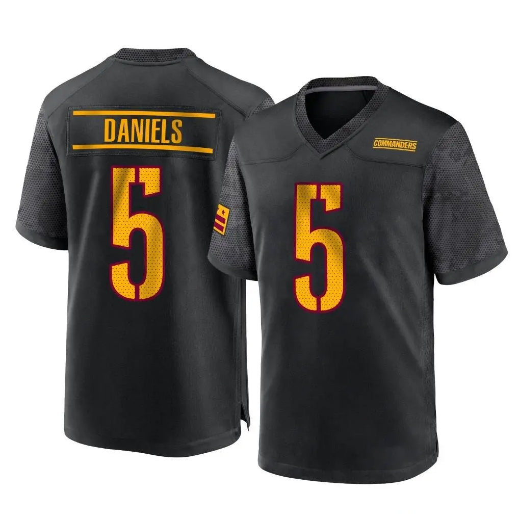 Kieara W.Commanders #5 Jayden Daniels Player Black Home Game Stitched Jerseys