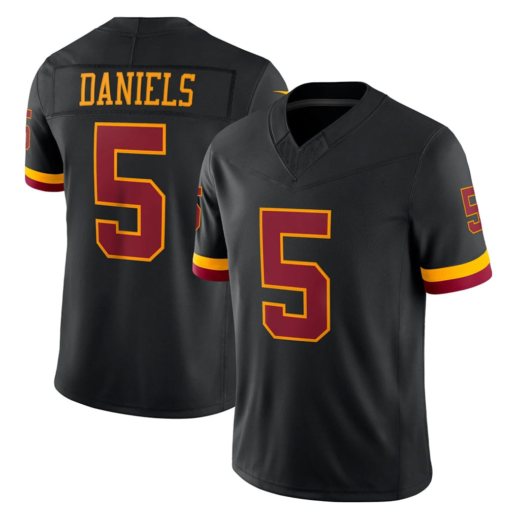 Kieara W.Commanders #5 Jayden Daniels Player Black Limited Vapor Home Game Stitched Jerseys