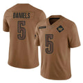 Kieara W.Commanders #5 Jayden Daniels Player Brown Limited Salute To Service Home Game Stitched Jerseys