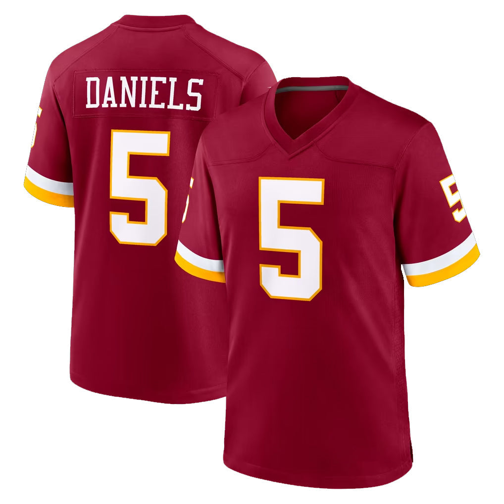 Kieara W.Commanders #5 Jayden Daniels Player Burgundy Game Home Stitched Jerseys